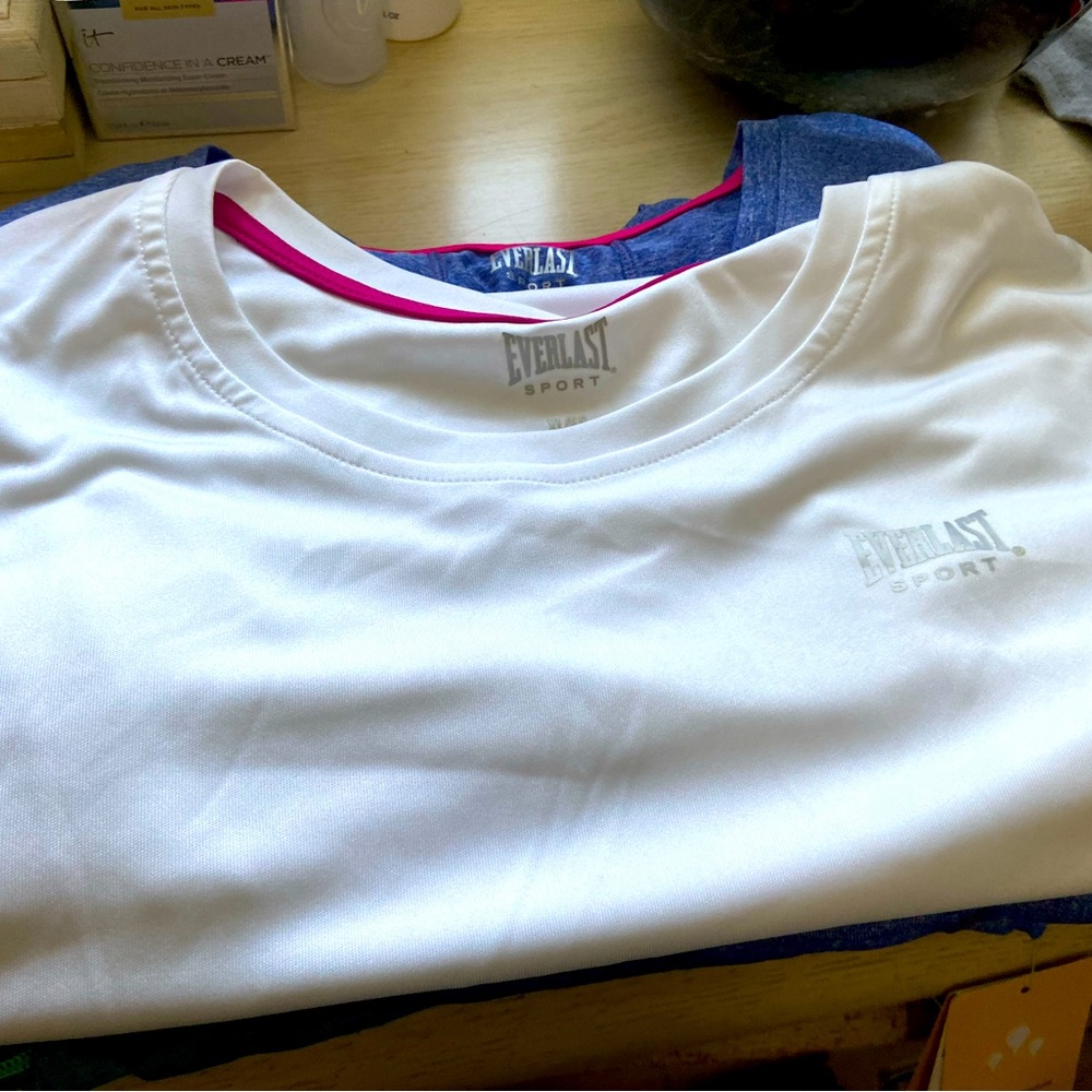 5 ever last workout tshirts, blue, purple, white, gray, green. Sz XL